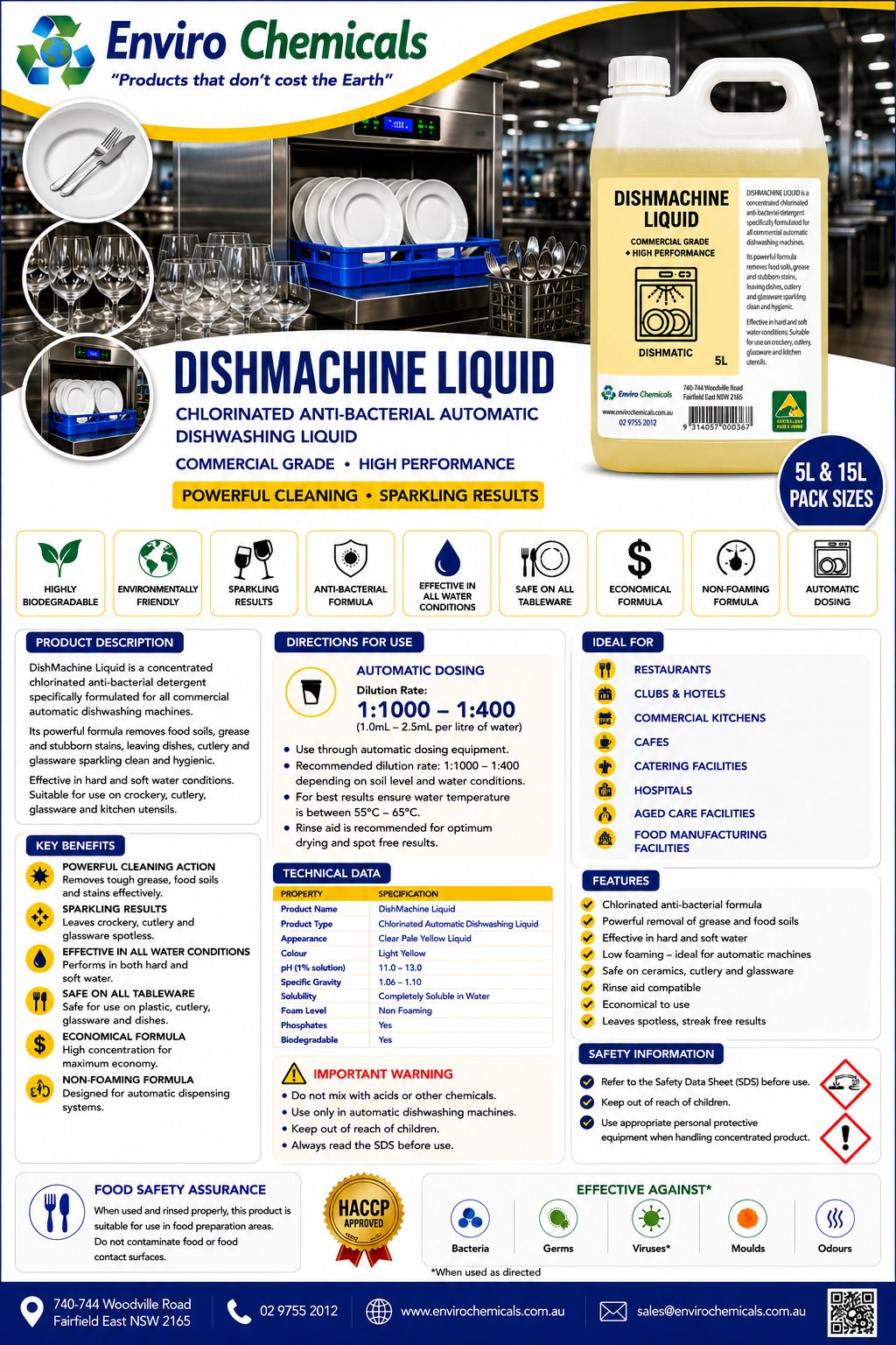 Dishmachine Liquid with its new antibacterial formula