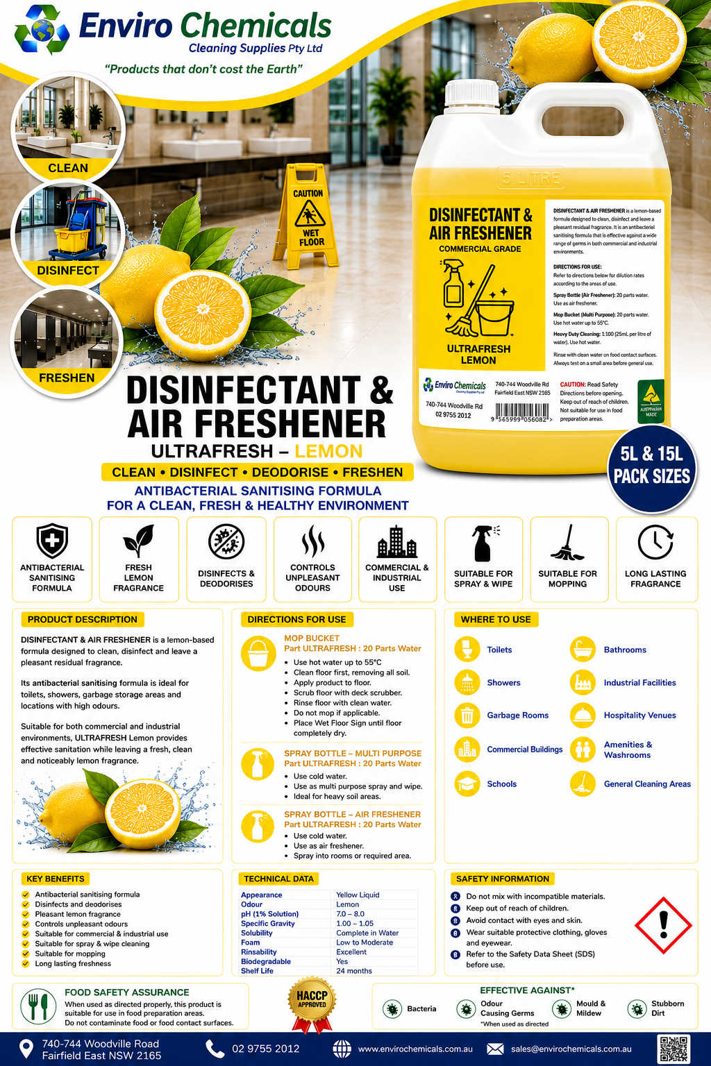 DISINFECTANT, CLEANSER AND AIR FRESHNER
