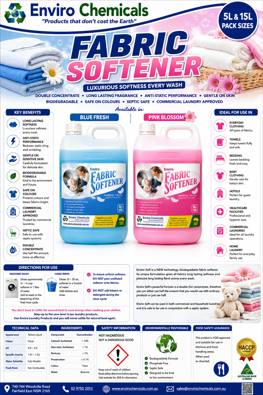 Enviro Chemicals Fabric Softener Blue