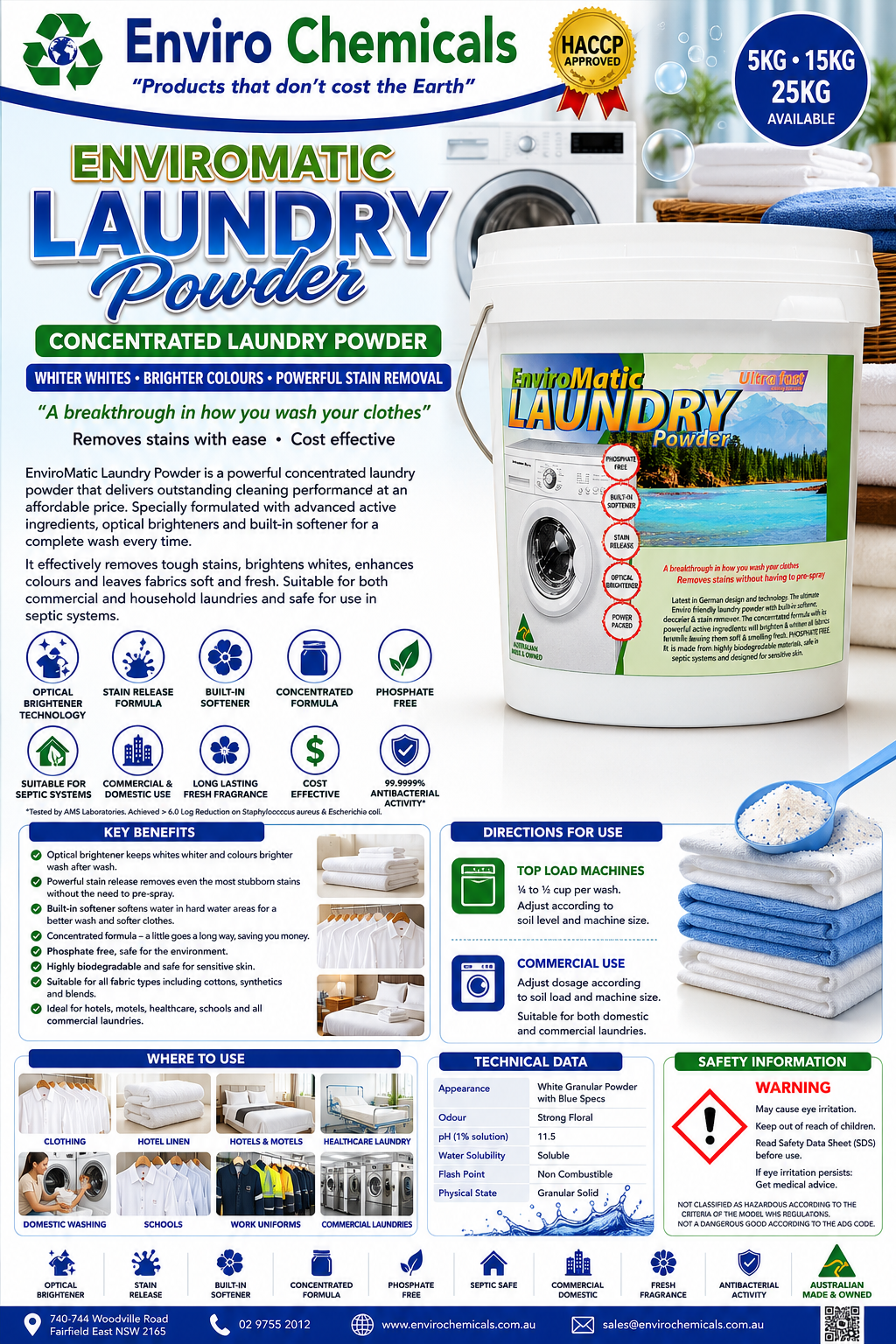 Front Loader Laundry Powder Anti-Bacterial Concentrated