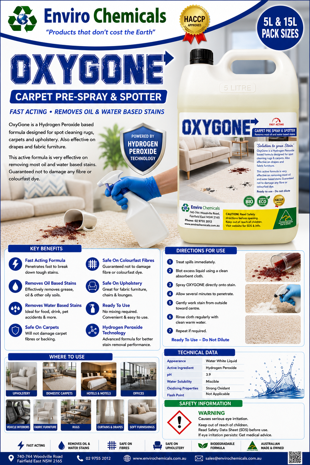 Fabric Spot Cleaner Hydrogen Proxide
