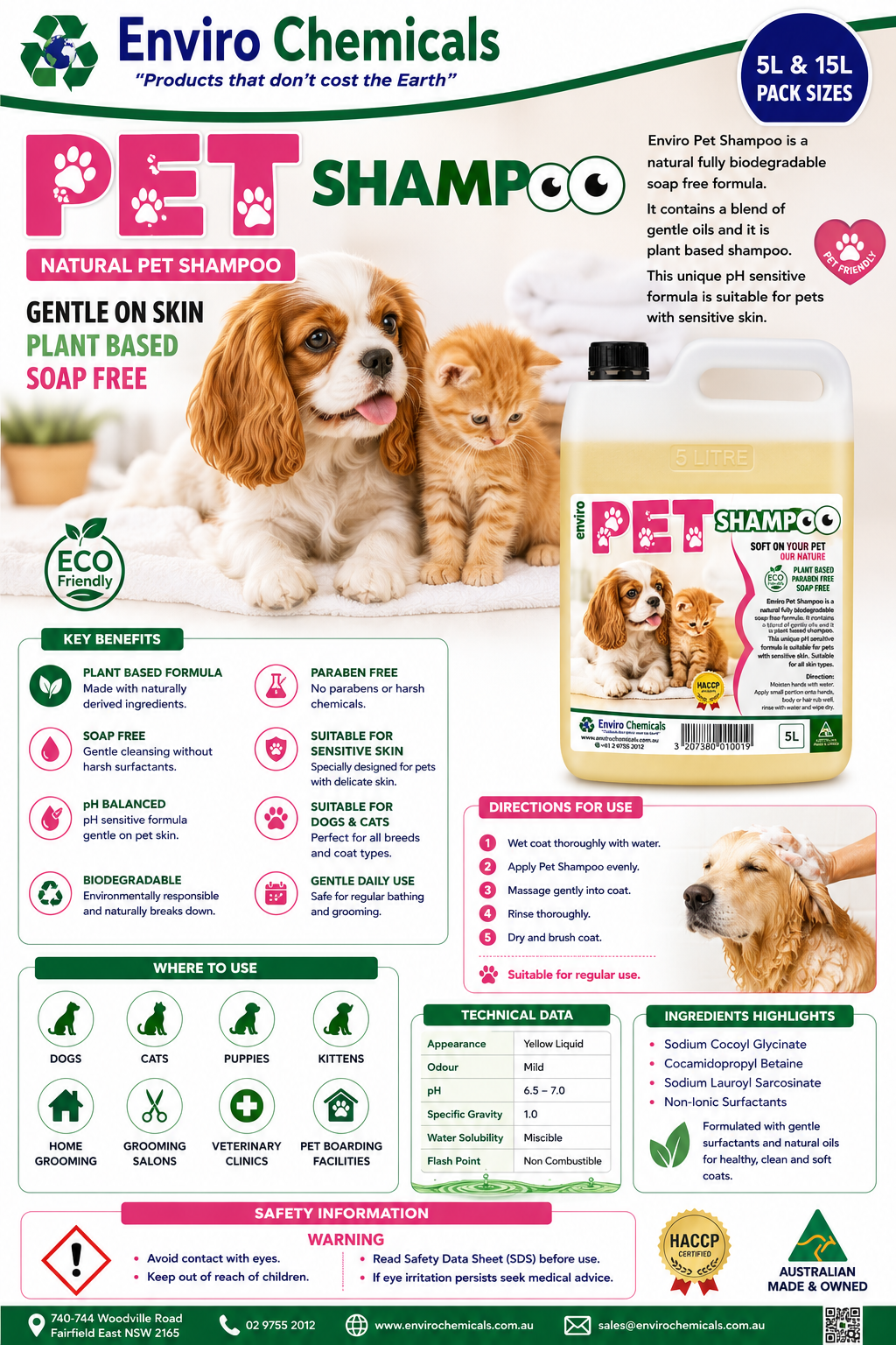 Enviro Friendly Safe Pet Shampoo