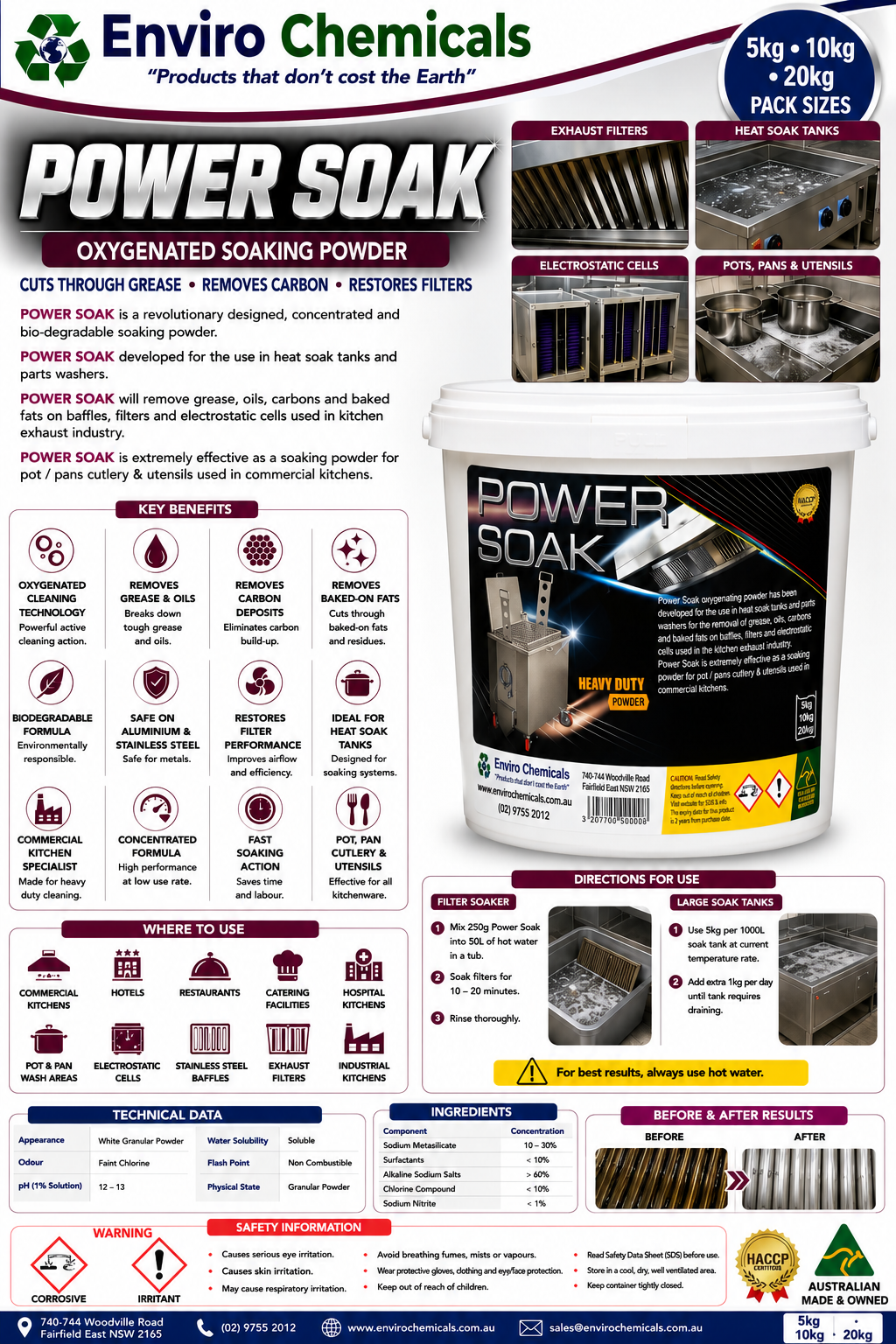 Commercial Kitchen Filter Cleaning Powder