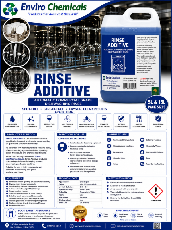 Rinse Additive Core Range - Enviro Chemicals & Cleaning Supplies