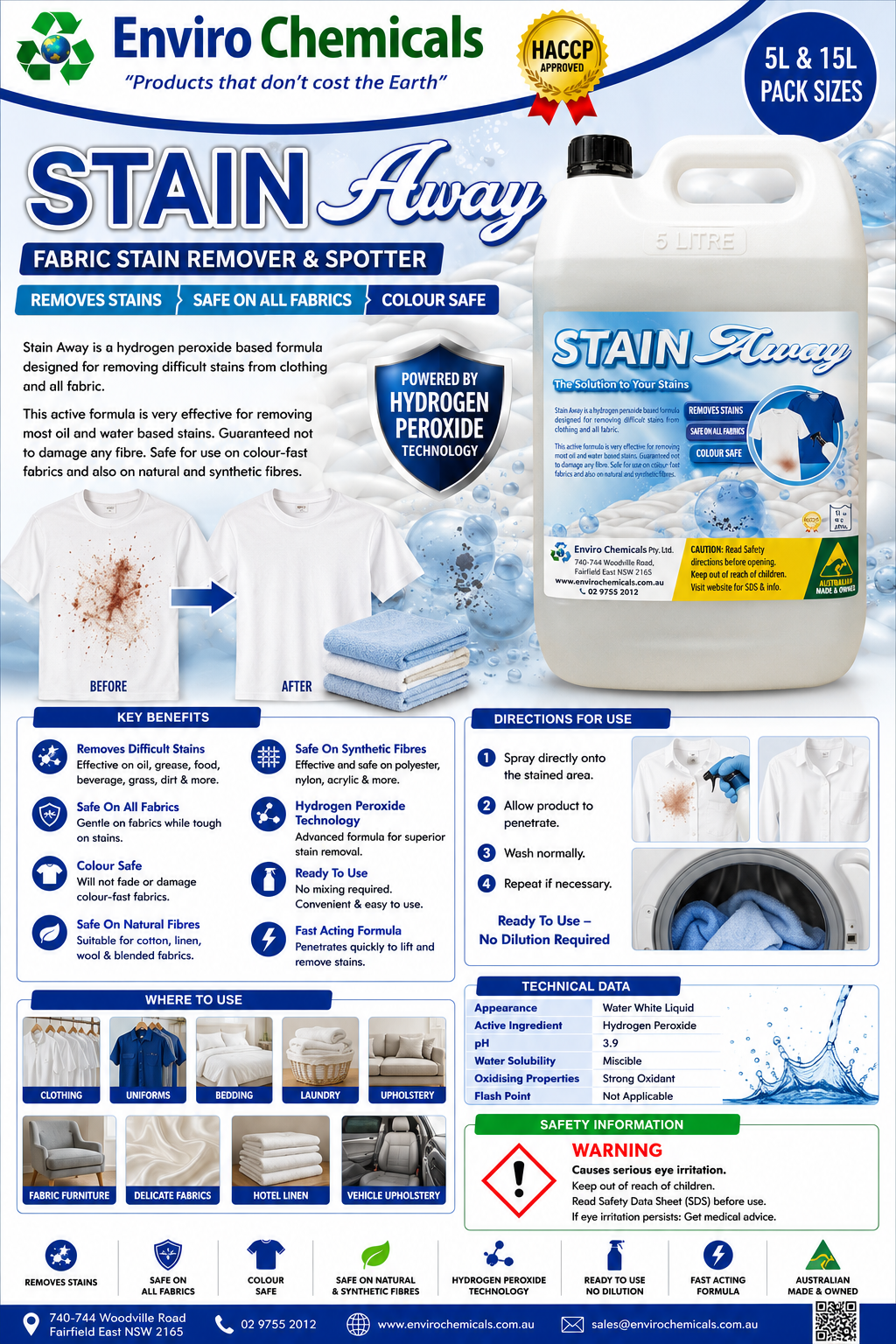 Fabric Spot Cleaner Hydrogen Proxide